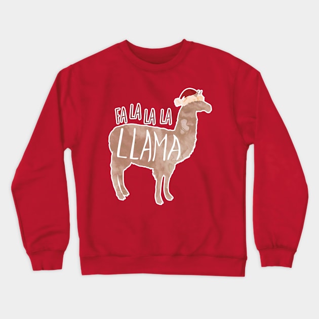 Fa la la la Llama - punny Christmas design Crewneck Sweatshirt by HiTechMomDotCom